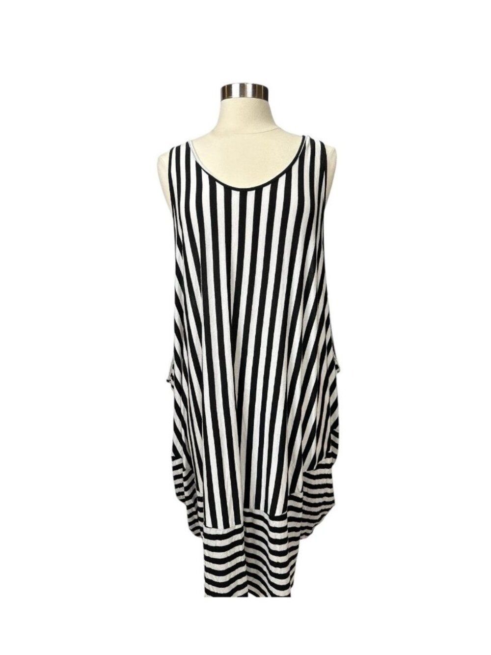 Comfy USA Striped Knit Dress XL Made in USA Midi Artsy
